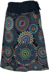 Embroidered knee-length skirt, boho chic, retro mandala - purple/..