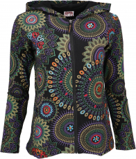 Boho hippie chic jacket, embroidered jacket - black/colorful