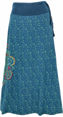 Maxi skirt, long skirt Mandala, Boho skirt - turquoise blue/green