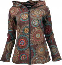 Boho hippie chic jacket, embroidered jacket - brown/colorful