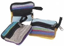 Unique ethno hemp wallet, purse set of 3 - colorful mixed