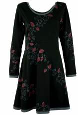 Mini Dress, Boho Dress Leave Organic - black