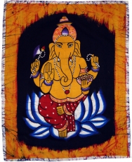 Hand painted batik picture, wall hanging, mural - Ganesha 53*43 c..