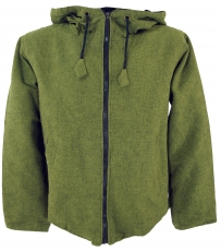 Goa jacket, ethnic hooded jacket Flower of Life - olive green