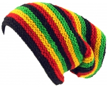 Beanie cap, striped knitted cap, Nepalese cap - rasta