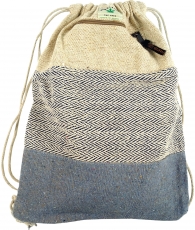 Ethno hemp backpack, gym bag, sports bag - light blue