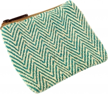 Ethno purse, fabric wallet - petrol