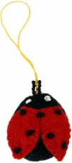 Felt pendant, tree hanging - ladybug