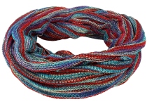 Soft loop scarf/stole, magic loop scarf, vest - blue/red