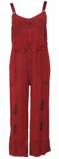 Dungarees, boho pants, embroidered jumpsuit - red
