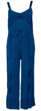 Dungarees, boho pants, embroidered jumpsuit - jean blue