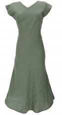 Long summer dress, boho chic linen dress - light olive green