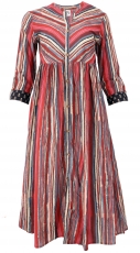 Summer dress with 3/4 sleeves, striped retro maxi dress - red