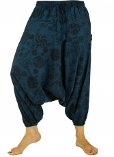 Aladdin pants Harem pants Shorts 7/8 length - blue