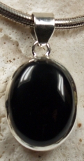 Ethno silver pendant, Indian boho chain pendant - Onyx 3