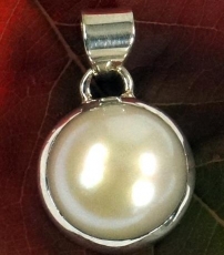 Ethno silver pendant, round indian boho necklace pendant - mother..