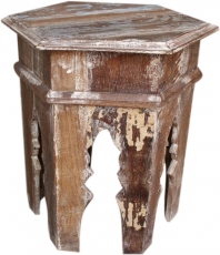 Antique white side table