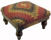 Arabic-Moroccan kilim floor stool, oriental seat with wooden fram..