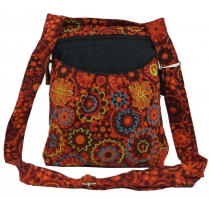 Embroidered ethnic shoulder bag - red