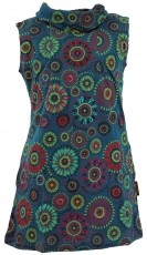 Embroidered girls tunic with shawl collar, short sleeve ethno min..