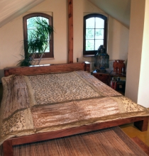 Brocade velvet blanket, bedspread, bedspread - beige