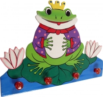 Colourful children`s wardrobe wall hook - frog