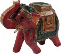 Deco elephant from India, painted, Indian wooden elephant, sculpt..