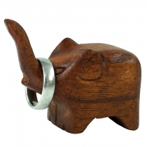 Deco Elephant, small wood elephant - Ring holder elephant