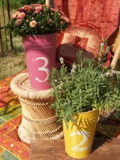Decorative bucket, metal planter - small