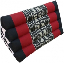 Triangle Thai cushion, triangle cushion, kapok - black/red