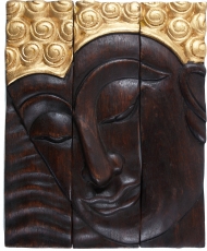 Three piece Buddha mural 25*30 cm left looking - Design 6