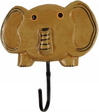 Colourful wooden coat hook, wall hook, coat hook - Elephant 2