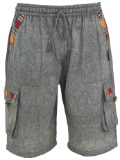 Ethno yoga shorts in Goastyle - stone grey