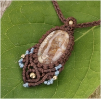 Boho macramé necklace, fairy jewelry - brown/light jasper