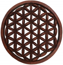 Carved mural decoration wall relief, coaster Flower of life - flo..