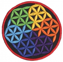 Patches Flower of life - rainbow