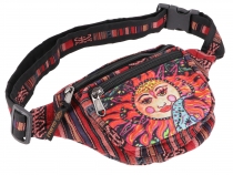 Practical belt bag, ethno fanny pack sidebag - la Luna red