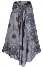 Boho summer skirt, maxi skirt hippie chic - black/blue grey