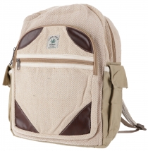 Ethno hemp backpack - nature/brown