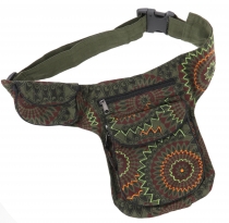Fabric sidebag fanny pack, goa fanny pack - olive