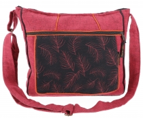 Ethno shoulder bag, Boho bag nib, Nepal bag - bordeaux red