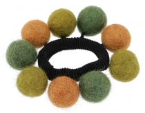 Hair tie `felt ball` - green
