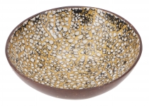Coconut bowl, exotic decorative bowl - black/white