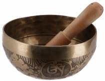 Singing bowl, handmade in Nepal with marquetry and Buddhist/Tibet..