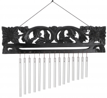 Indonesian aluminium sound play, exotic wind chime with carving -..