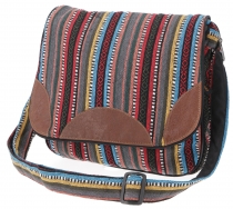 Woven laptop ethnic shoulder bag, nepal bag - red/brown