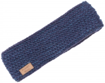 Woollen knitted headband, melted hand knitted ear warmer - blue