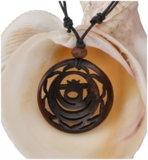 Chakra necklace, Boho chakra necklace made of wood - Svadhisthana