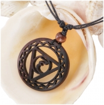 Chakra necklace, Boho chakra necklace made of wood - Vishudda