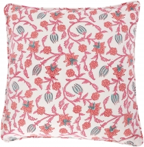 Pillow cover block print, floral print pillow case, decorative pi..